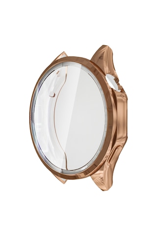 Huawei Watch Gt4 46mm Uyumlu Kasa Ekran Koruyucu 360 Tam Koruma Kılıf Kapak Rose Gold