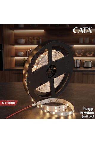 Cata Ct-4481 10 Çipli Şerit Led Aydınlatma - Yüksek Işık Güçlü İç Mekan Ekstra Parlak Günışığı Şerit L