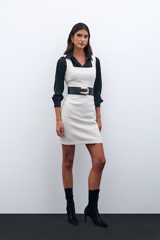 Sateen Mini Tüvit Elbise - Taş-135599 Taş