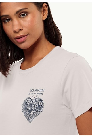 Jack Wolfskin 1809701 5629 Discover Heart T W Sea Shell Kadın Tshirt 001