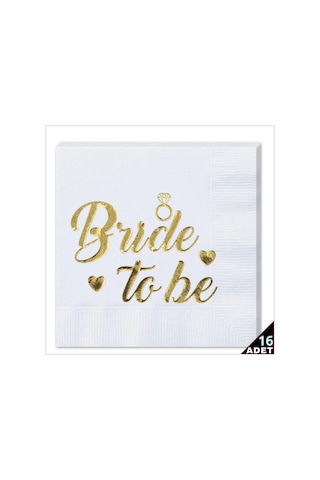 Bride To Be Peçete, 16 Adet - Altın