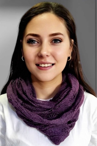 Tezzgelsin Kadın Çift Dolama Triko Örgü Boyunluk Mor