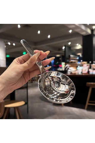 Kangvka 18-10 Paslanmaz Çelik Kısa Saplı Büyük Başlı Servis Kaşığı - Çorba, Pirinç Ve Makarna İçin Ergonomik Tasarım Diğer