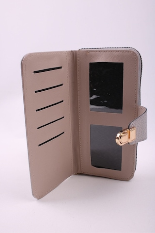 Galb Leather Büyük Boy 2 Fermuarlı Bozuk Para Bölmeli Kağıt Para Bölmeli 6 Kart Bölmeli Kadın Cüzdan 19x10 Cm Gri
