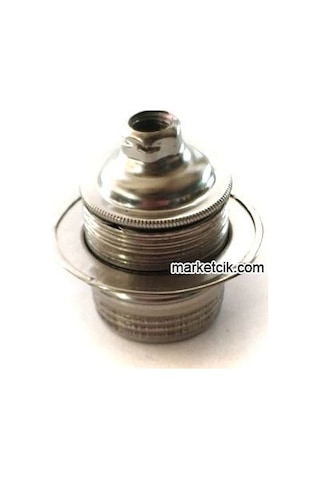 Marketcik Krom Halkalı Metal Porselen E27 Duy