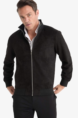 Defacto Slim Fit Dar Kesim Dik Yaka Fermuarlı Süet Mont D1524ax25aubk27 Siyah