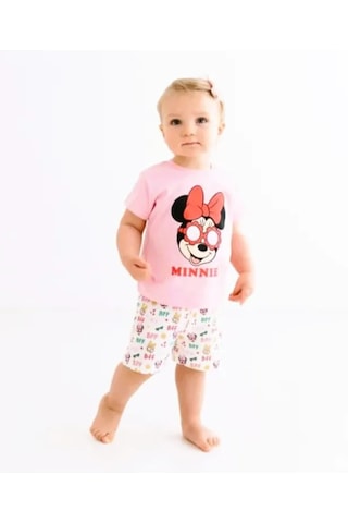 Minnie Mouse Pembe Kız Bebek Alt Üst Takım Mn17335 Pembe