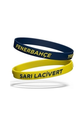 Fenerbahçe 2'li Sarı Lacivert Bileklik Ahşap Kutulu 001