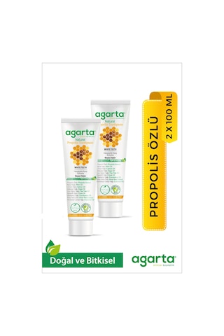 Agarta Doğal Propolis Özlü Diş Macunu 2 x 100 ML