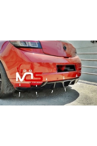 Renault Megane 3 Coupe Arka Difüzör Rs Görünüm Fiberglass Boyasız