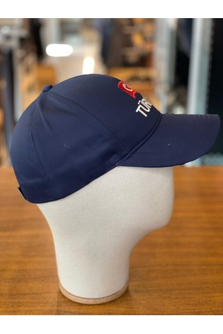 Türkiye Bayrak Nakışlı Pamuklu Unisex Cap Şapka Lacivert