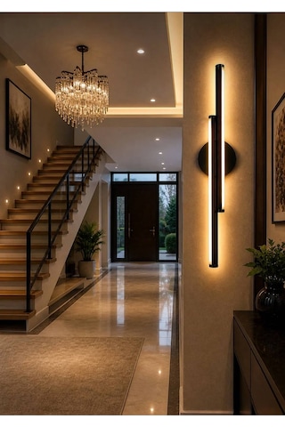 Modern 3 Renk Çift Çubuk Led Duvar Apliği Salon Çocuk Yatak Odası Dekoratif Duvar Apliği Siyah