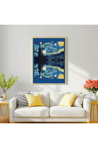 Besay Yıldızlı Gece Duvar Posteri-klasik Sanat Estetik Dekoratif A2 Çerçevesiz