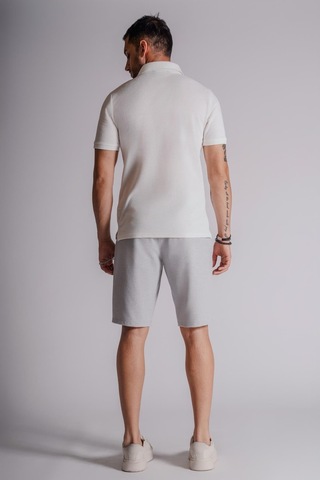 Braccas Erkek Yandan Cepli Klasik Bel Slim Fit Chino Şort Gri Gri