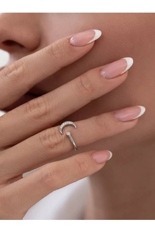 Sılverme Parmak Falanksı İçin Luna Yüzük 925 Ayar Gümüş 75549682 Gümüş