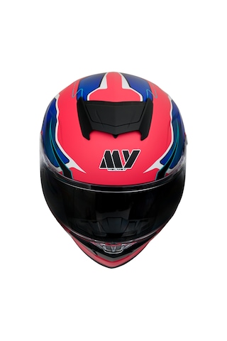 My Helmets Mks001-rbw Yarış Spoiler Güneş Vizörlü Şeffaf Full Face Motosiklet Kaskı Çok Renkli