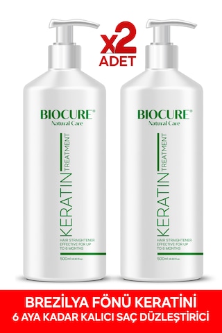 Kıvırcık Dalgalı Ve Hacimli Saçlar Için Saç Düzleştirici Keratin Bakımı Brezilya Fönü 500ml X 2 Adet