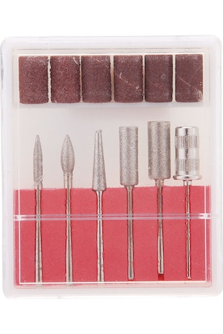 Reedark 6 Adet Paslanmaz Çelik El Fırçası Ucu + 6 Zımpara Bandı Seti - Tırnak Şekillendirme, İnceleme, Temizleme Ve Kuru Kütikül Kaldırma İçin Profesyonel El Fırçası Uçları