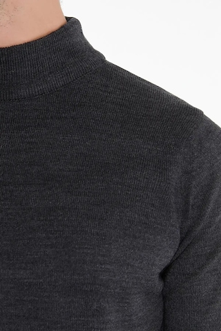 Classics Men Regular Fit Yarım Balıkçı Yaka Basic Triko Kazak-7124 Füme