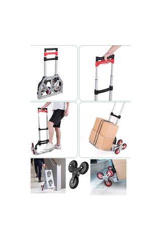 Deko Turkey Katlanır Merdiven Çıkabilen Koli Taşıma Arabası 80kg