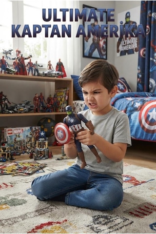 TıfılToys Ultimate Kaptan Amerika Detaylı Koleksiyon Figürü 16 Cm Işıklı Ve Hareketli Eklemli Figür Oyuncak