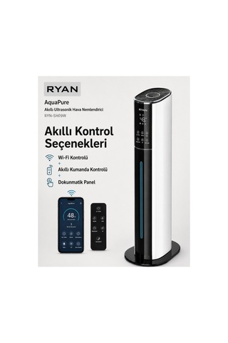 Ultrasonik Hava Nemlendirici 9l Akıllı Buhar Makinesi Nem Sensörlü Aromaterapi Aquapure