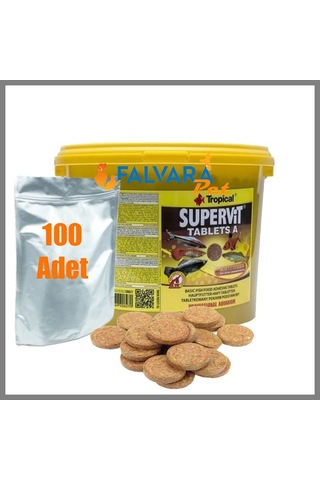 100 Adet Tropical Süpervit A Tablets Kovadan Bölme Tablet Balık Yemi