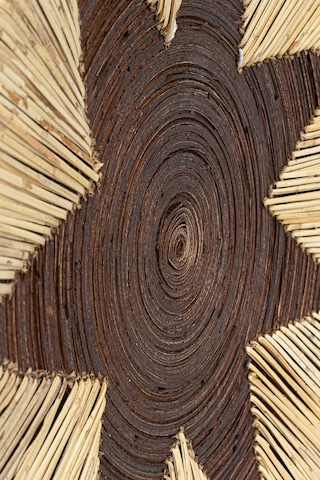 Meander Bambu Afrikan El Yapımı Yıldız Duvar Tabağı Dekoru 40cm 8
