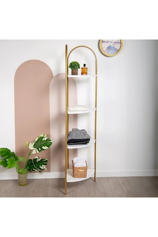 Artemis Gold Metal 4 Katlı Dekoratif Raf Gold
