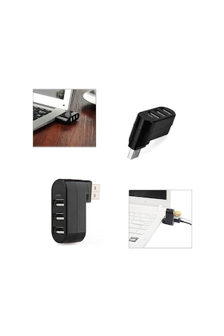 3 Port 180 Dirsek Usb Hub Çoğaltıcı Çoklayıcı Usb 2.0 Çoklama