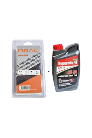 Orac Kesik Zincir 91 1.3mm 28.5 Diş Köşeli  + 1 Litre Zincir Yağı