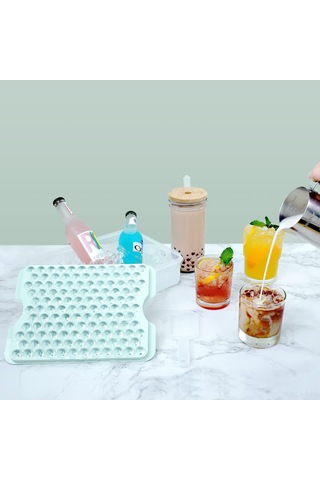 Hangfox 3 Katlı Buz Küpü Seti: Pp+tpe Buzluklar, Kaldırılabilir Kapaklar, Saklama Kutusu Ve Buz Çakması İle Hızlı Buz Hazırlama Mavi