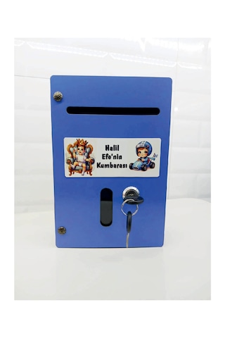 Ahşap Kişiye Özel Renkli Çocuk Kumbarası