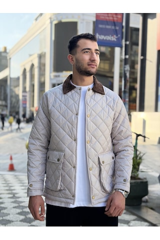 Rocqerx X-2033 Yaka Garni Detaylı Astarlı Kapitone Mont Taş