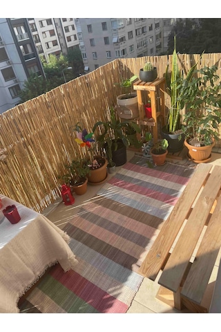 80 Cm X 6 Metre Misina Örgülü Kamış Hasır - Balkon Çiti + Montaj Kelepçesi Hediyeli