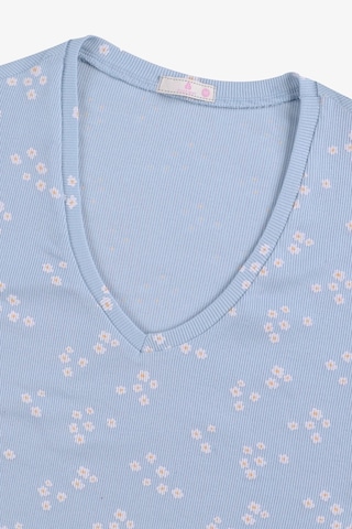 Kadın Kısa Kollu Pamuklu Fitilli Kaşkorse Pijama Takımı Ko7305ts-1 Bebe Mavisi