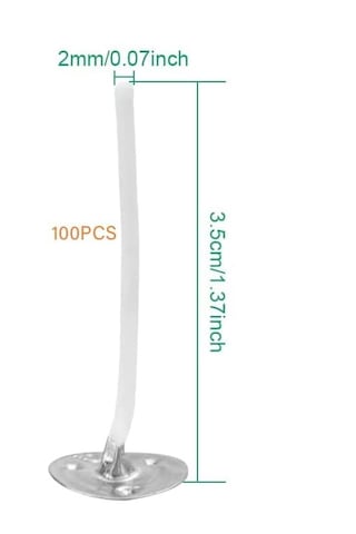 Tealight 35 mm Mum Fitili – 100 Adet Metal Tabanlı Kısa Fitil