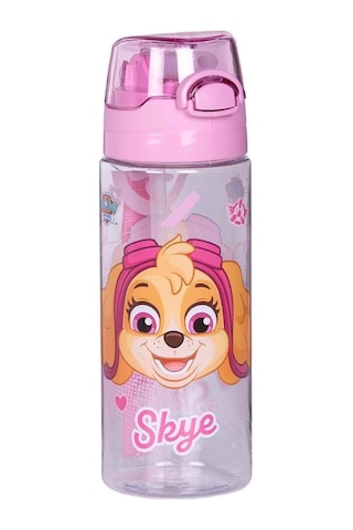 Paw Patrol Sky Suluk / Su Şişesi 500ml Pembe Özel Tritan Malzemeli Suluk Pipetli Çok Renkli