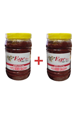 Tatlı Biber Salçası 1 Kg + Acı Biber Salçası 1 Kg.- İki Lezzet Bir Arada