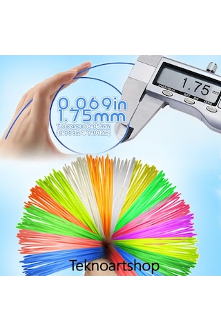 Pla Filament 10 Renk 5 Metre Toplam 50m.