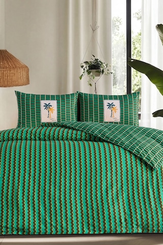 Doqu Home Jungle Muse Festıval Nevresim Takımı Çift-summer Yeşil