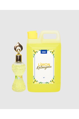 1 Litre+300ml Limon Kolonyası Seti 80 Ferahlatıcı Doğal Limon Kokulu Kolonya