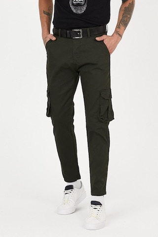 Siyah Renk Körüklü Paçası Lastiksiz Kargo Pantolon haki