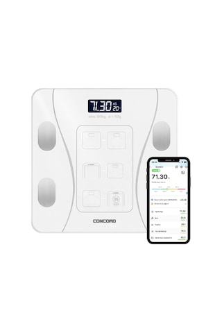 Concord C-w01 Dijital Akıllı Bluetooth Baskül - Beyaz - Pil Hediyelidir