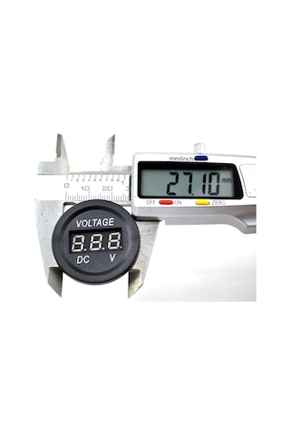 12v 24v Dc Voltmetre Yuvarlak Düz Kırmızı Rakam