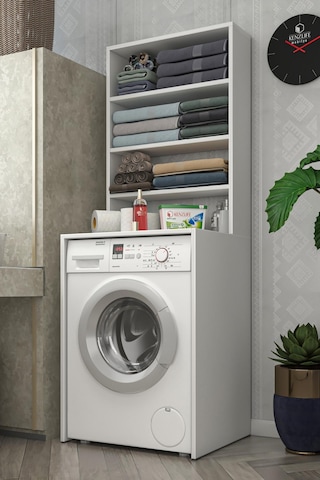 Kenzlife Membran Çamaşır Makinesi Dolabı Kasparov Byzbyz Panjur 180 066 55-20 Mebran Kapak Suntalam Gövde Banyo Kapaklı Arkalıksız Beyaz