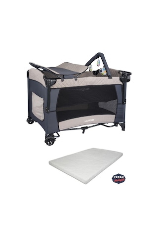 BabyDOOR Mia Comfort Anne Yanı Park Yatak Oyun Parkı 70x110 +Yatak Bej