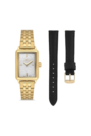 Ferro Fl21626awt-b Quartz Çift Kordonlu 22 Mm Kadın Kol Saati Altın