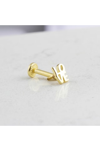 Glorria Altın Love Tragus Piercing Altın