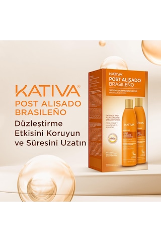 Kativa Post Alisado Saç Düzleştirme Etkili Şampuan 225 ML + Saç Kremi 225 ML